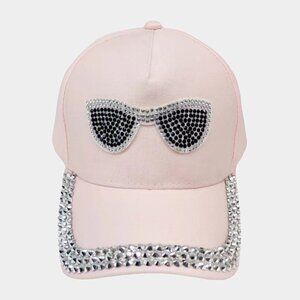 Pink Rhinestone & Stud Summer Hat